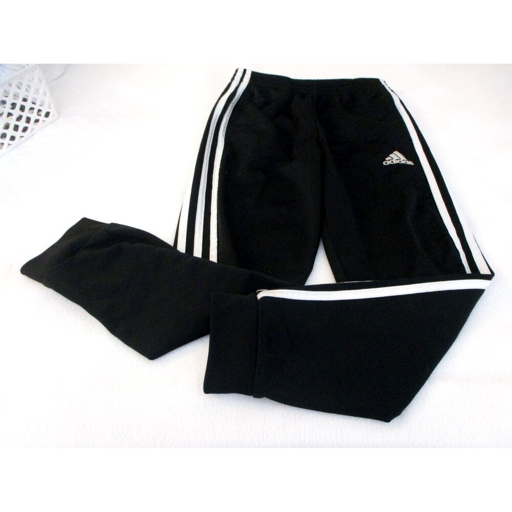 Boys Adidas Jogger Pants Size 7 Black Elastic Waist Logo
